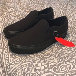 Black Slip-On Platform Vans